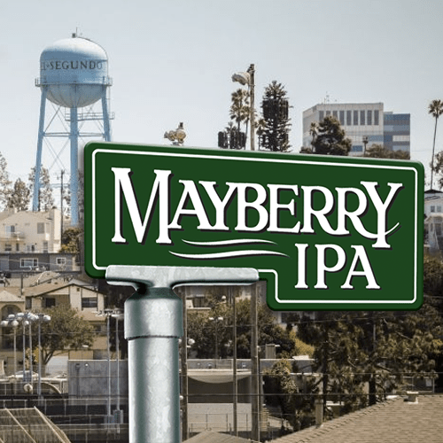 Mayberry sign in front of El Segundo Watertower