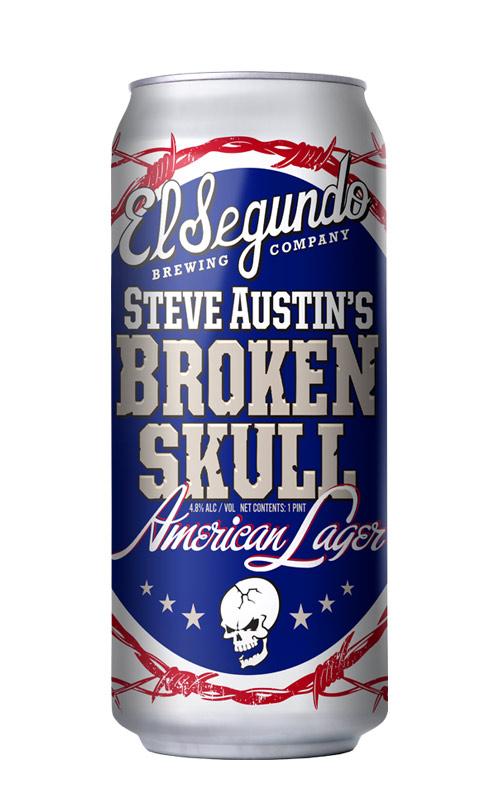 Broken Skull American Lager can