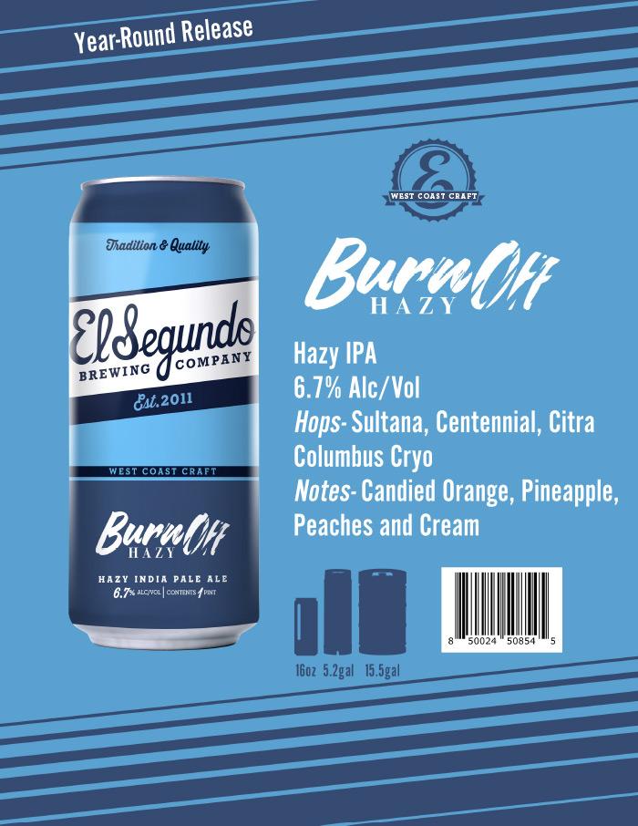 Burn Off Hazy IPA spec sheet