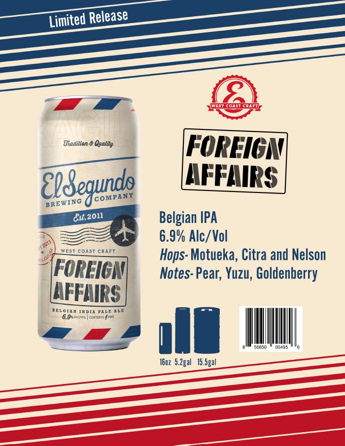 Foreign Affairs Belgian IPA Spec Sheet
